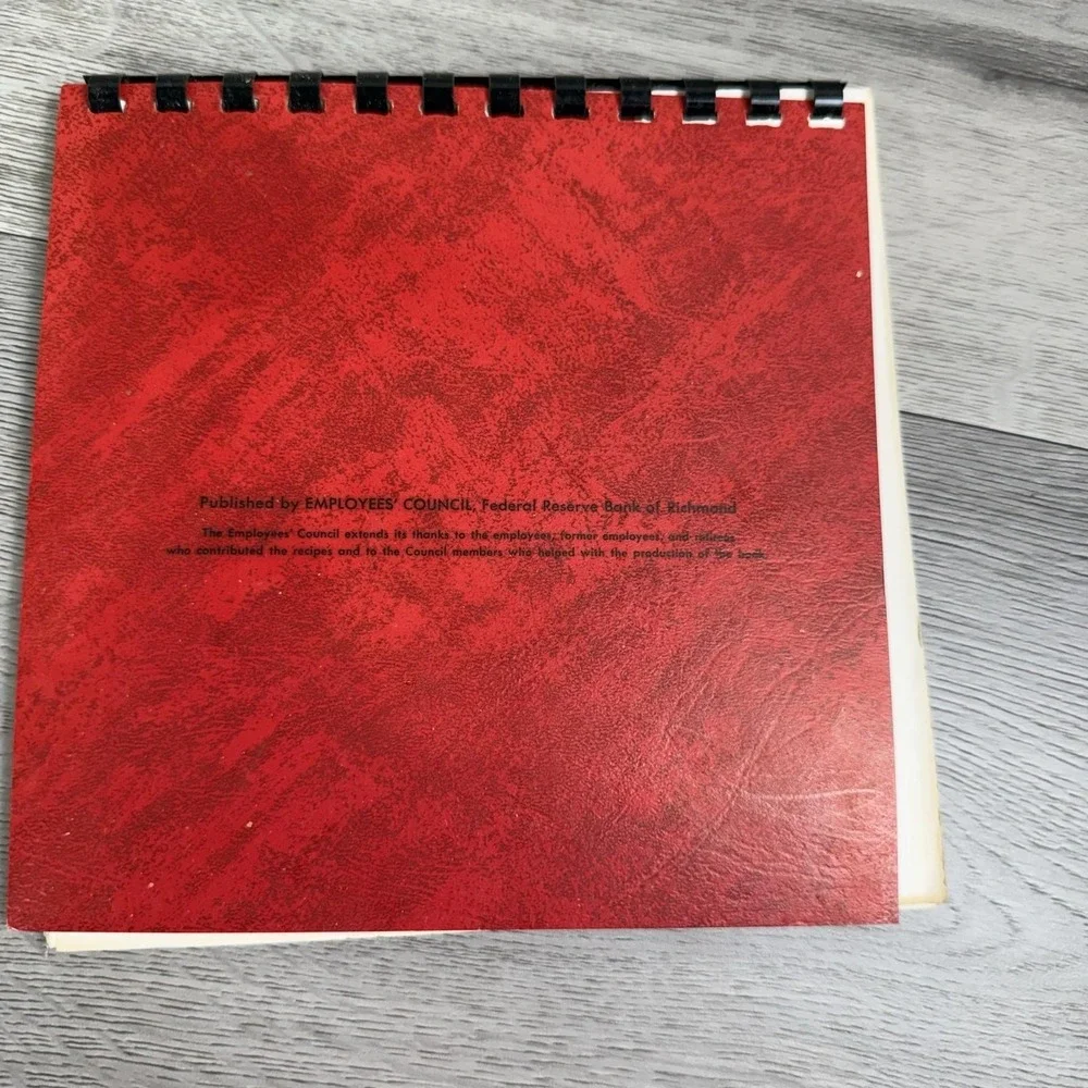The 2nd Well-FED Cookbook Employees' Council Federal Reserve Spiral Red Vintage